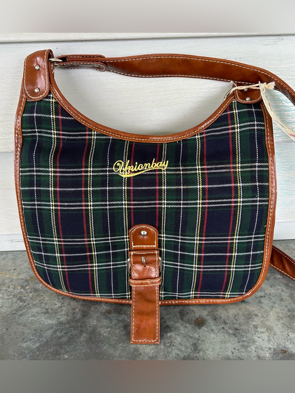 Vintage Y2K Union Bay Plaid Purse Red Blue Green Cross Body Messenger Bag NWT
